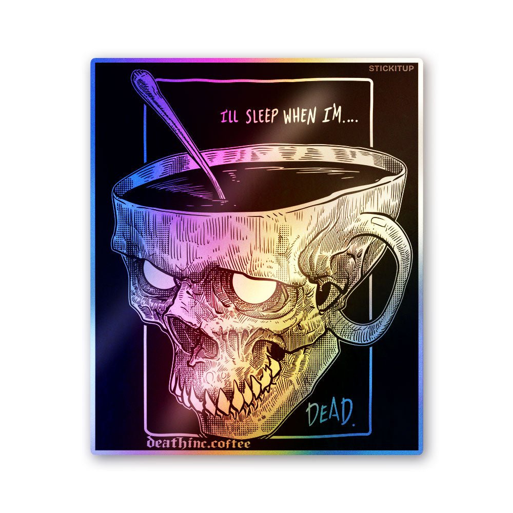 Skull Brain Bowl Holographic Stickers