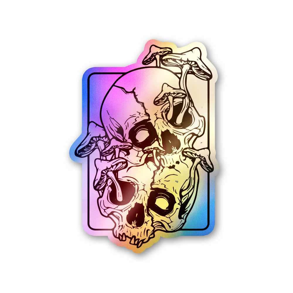 Skull Mushroom Holographic Stickers