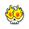 Skull On Fire Sticker