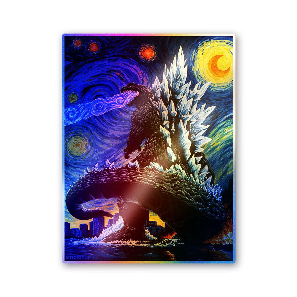 Starry Night Monster Art Holographic Stickers