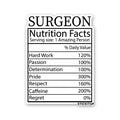 Surgeon Nutrition Facts Sticker