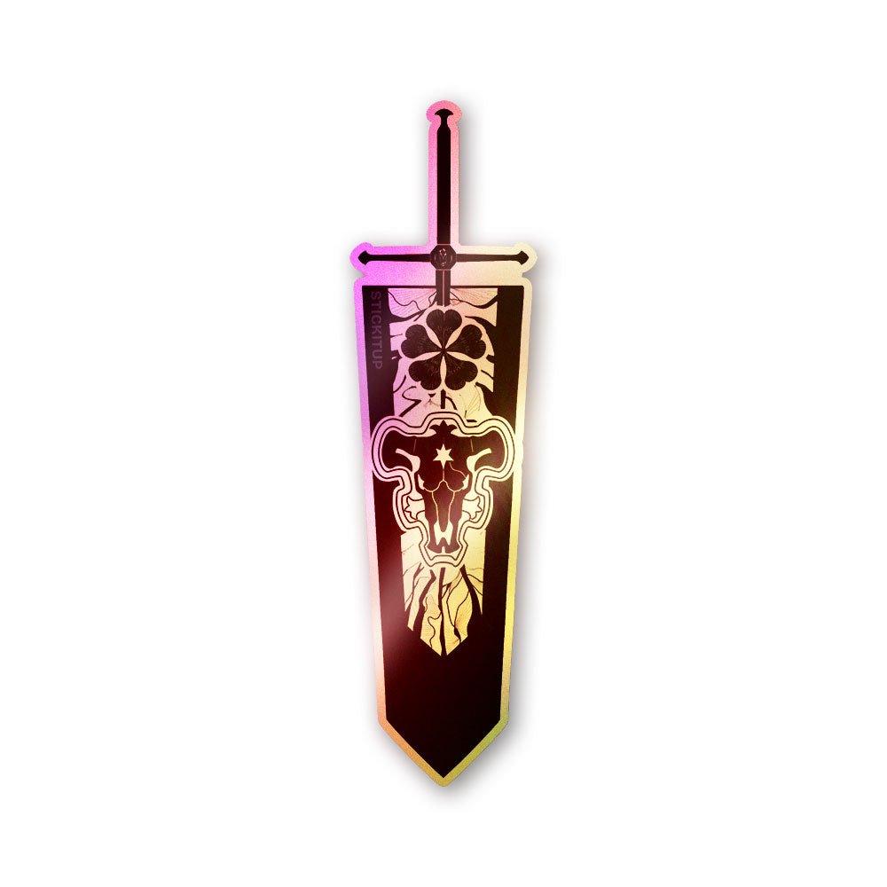 Sword Banner Dark Holographic Stickers