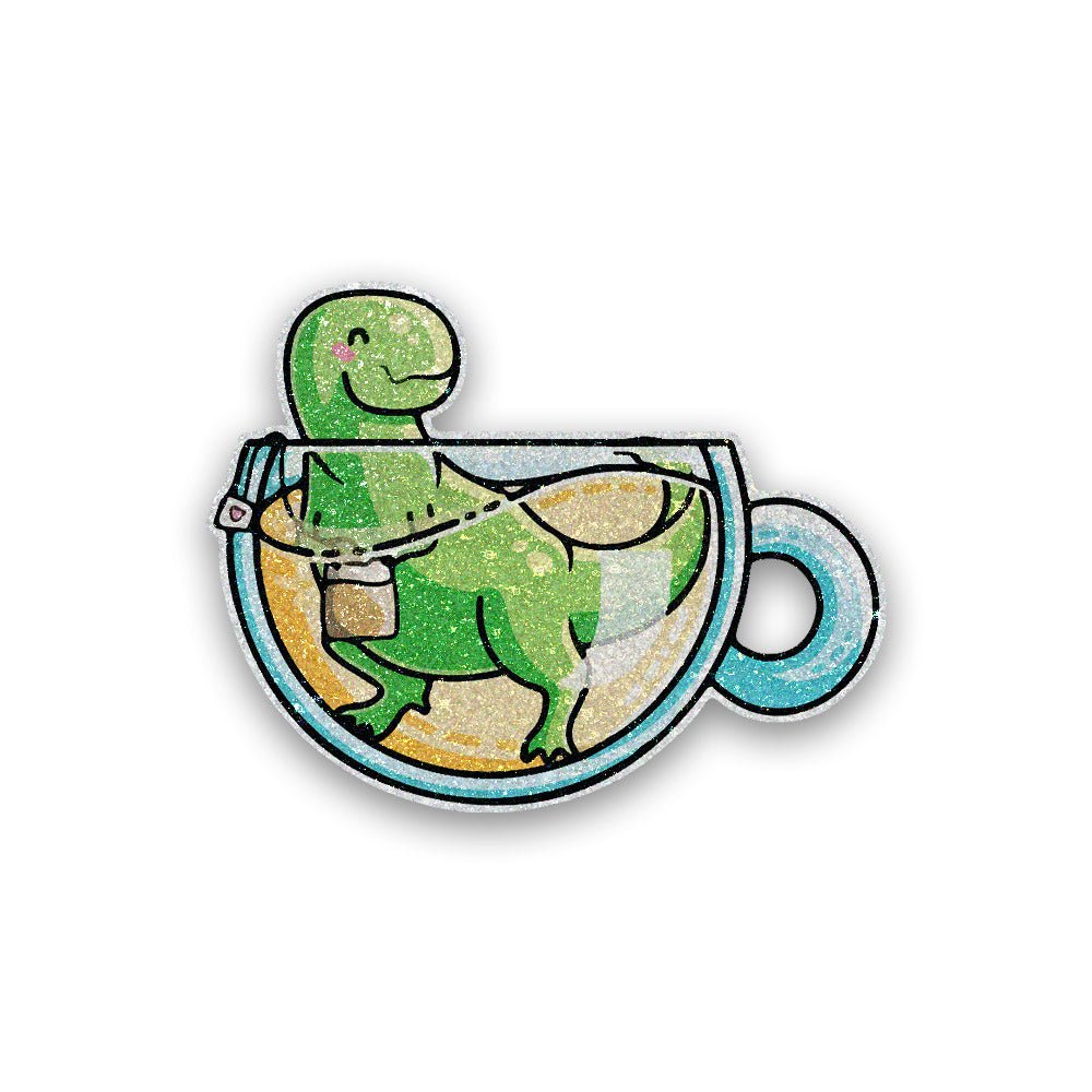 Tea Rex Glitter Sticker