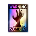 Warning Zombies Hand Holographic Stickers