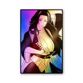 Woman B&W Portrait Holographic Stickers